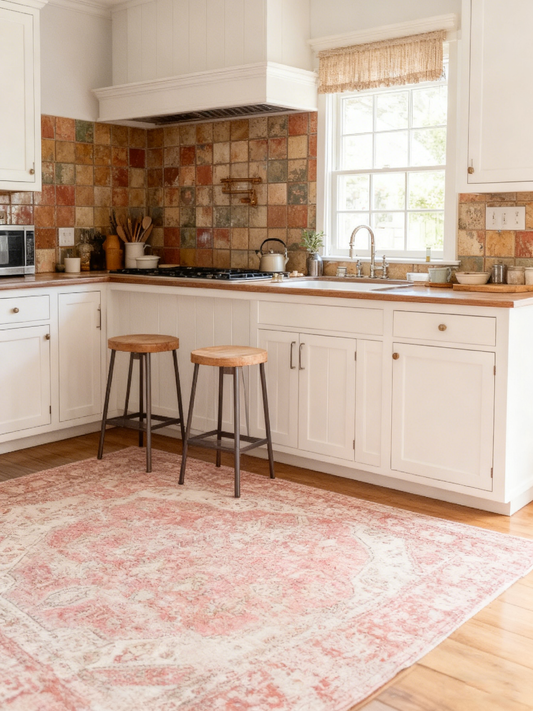 Beatrice Peach Transitional Washable Rug