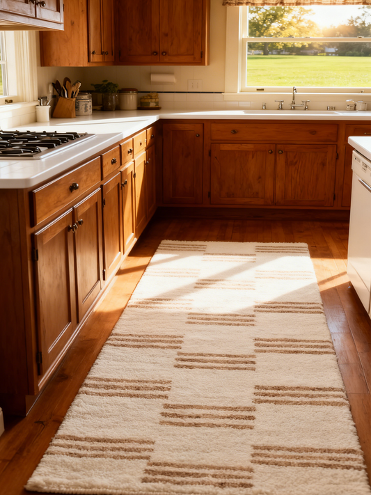 Hendrix Asymmetrical Striped Jute Wool Runner Rug