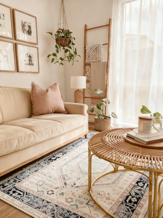 Katya Cream And Grey Multi-Colour Traditional Floral Rug