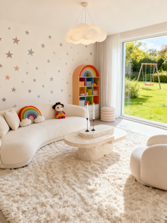 Aurora Ivory Cream Abstract Textured Rug