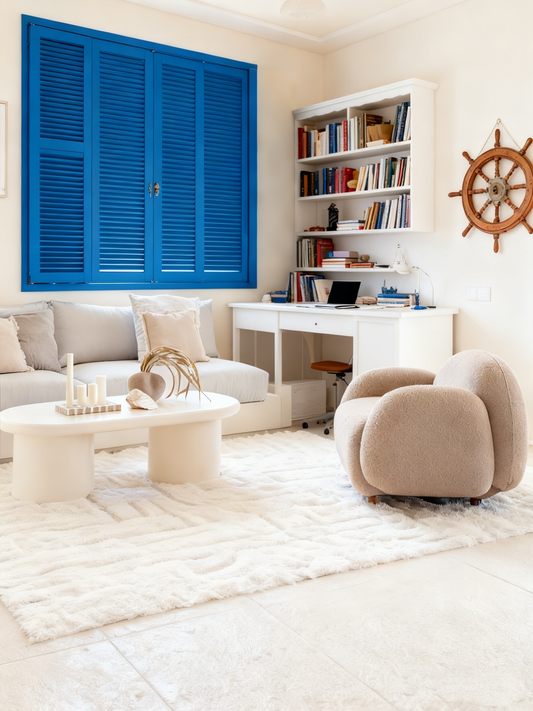 Ivry Geometric Wool Shag Rug