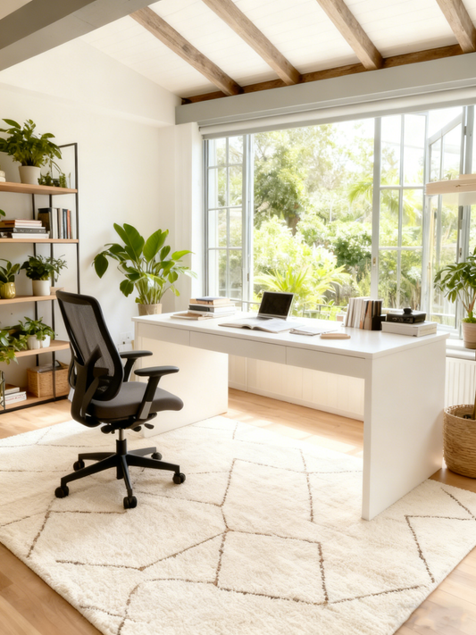 Nyla Cream and Gold Tribal Shag Rug