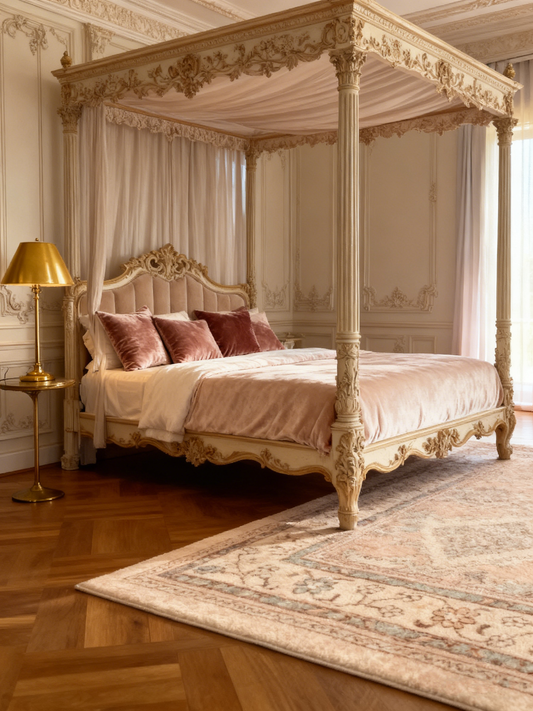 Edwina Peach and Blue Distressed Washable Rug